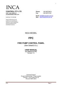 inca model fire pump control panel
