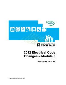 2012 Electrical Code Changes – Module 3