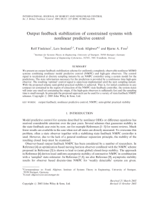 Output feedback stabilization of constrained systems with nonlinear