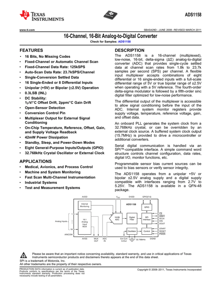 16-Channel, 16-Bit Analog-to