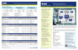 IDT PCI Express Solutions Overview