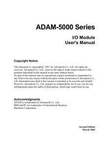 ADAM-5000 Series - I/O Module User`s Manual