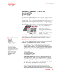 Data sheet: Oracle Exalytics In-Memory Machine T5