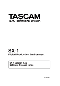 SX-1:SX-1LE Documentation v. 1.50 Release Notes