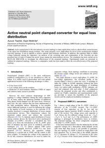 Active neutral point clamped converter for equal loss