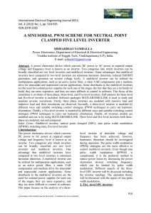 a sinusoidal pwm scheme for neutral point clamped five level inverter