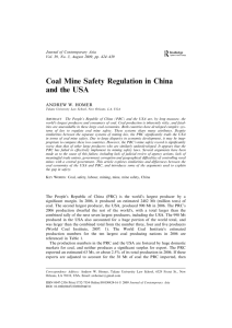 Coal Mine Safety Regulation in China and the USA