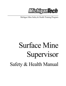 Supervisor Safety Manual - Michigan Mine Safety and Health