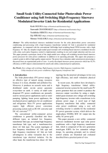 Small Scale Utility-Connected Solar Photovoltaic Power Conditioner