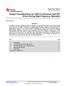 Design Considerations for LM5113 Advanced