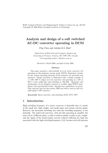 Analysis and design of a soft switched AC