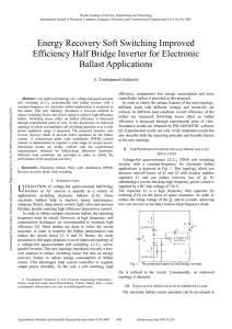 Energy Recovery Soft Switching Improved Efficiency Half Bridge