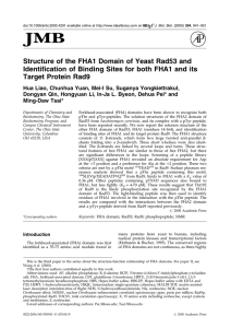 Structure of the FHA1 Domain of Yeast Rad53 and Identification of