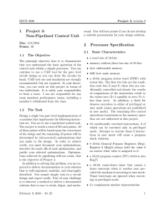 1 Project 3: Non-Pipelined Control Unit 2 Processor Specification