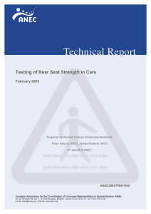 Testing of Rear Seat Strength in Cars