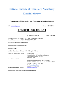 tender document - NIT Puducherry