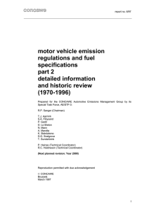 motor vehicle emission regulations and fuel specifications part 2