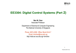 EE3304: Digital Control Systems (Part 2) - NUS UAV