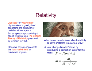 Lecture notes lecture 12 (relativity)