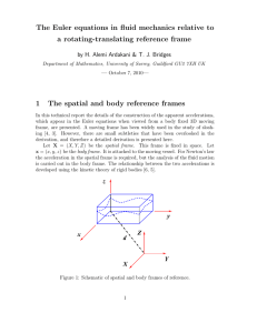 The Euler equations in fluid mechanics relative to a rotating