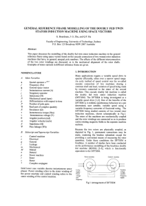 general reference frame modelling of the doubly fed