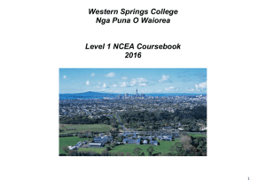 Level 1 Course Book 2016 - Western Springs College