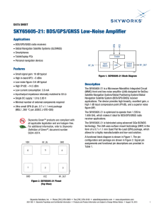 SKY65605-21: BDS/GPS/GNSS Low-Noise Amplifier