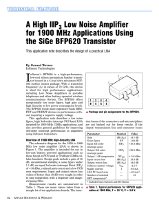 A High IIP3 Low Noise Amplifier for 1900 MHz Applications Using