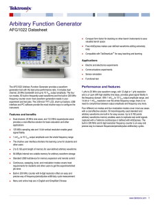 AFG1022 Arbitrary Function Generator Datasheet