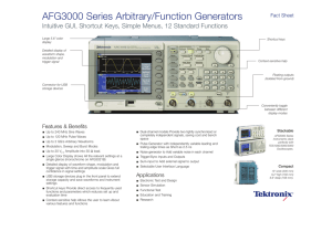 AFG3000 Series Arbitrary/Function Generators