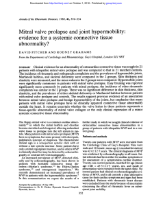 Mitral valve prolapse and joint hypermobility