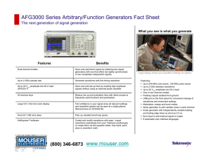 AFG3000 Series Arbitrary/Function Generators Fact Sheet