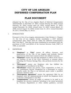 city of los angeles deferred compensation plan plan document