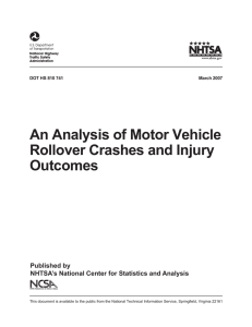 An Analysis of Motor Vehicle Rollover Crashes and Injury