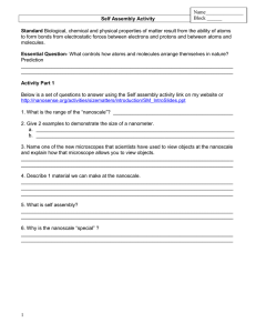Introduction to Nanoscience: Student Worksheet