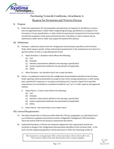 PC-1002: Request for Deviations and Waivers Process