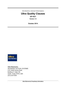 Ultra Quality Clauses - Ultra Electronics Advanced Tactical Systems