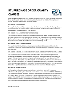 Purchasing Quality Clauses