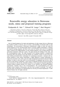 Renewable energy education in Botswana