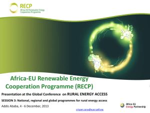 Africa-EU Renewable Energy Cooperation Programme (RECP)