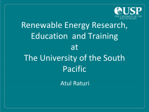 Renewable Energy Research, Education and Training at The