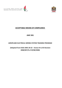 ACCEPTABLE MEANS OF COMPLIANCE AMC 001