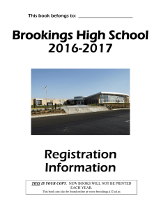 Brookings High School 2016-2017 Registration Information