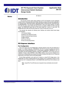 AN-721, IDT PCIe Gen2 Switch Hardware Design Guide