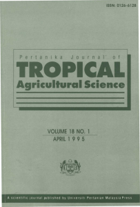 Agricultural Science - Pertanika Journal