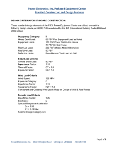 Power Electronics, Inc. Packaged Equipment Center Standard