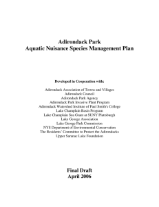 ANS Plan - Adirondack Watershed Institute