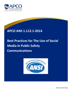 APCO ANS 1.112.1-2014 Best Practices for the Use of Social Media