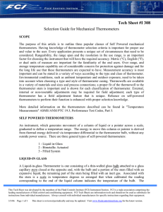 Selection Guide for Mechanical Thermometers