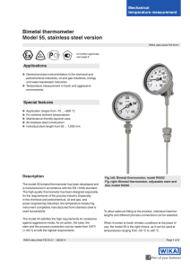 Bimetal thermometer Model 55, stainless steel version